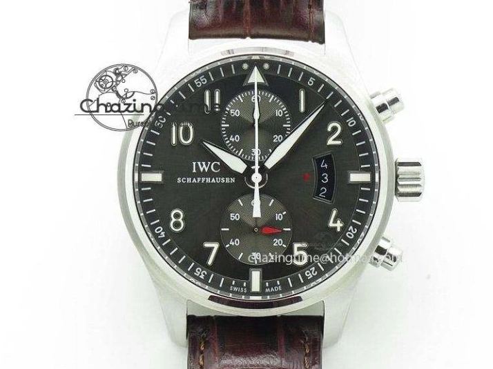 MIROTIME 0522 Pilot Chrono RG 3878 ZF Best Edition Grey Dial On Brown Leather Strap A UrbanChic 7330